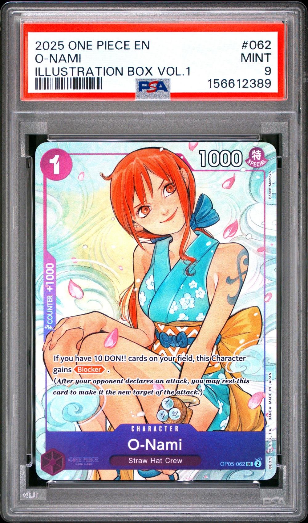 2025 One Piece Promos #062 O-Nami - Illustration Box Vol.1 (PSA 9 MINT)
